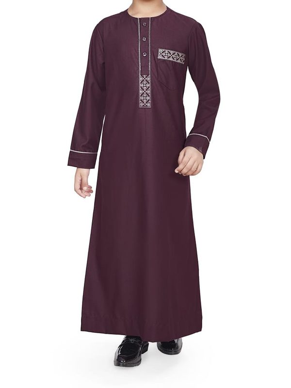 Maroon Embroidered Thobe